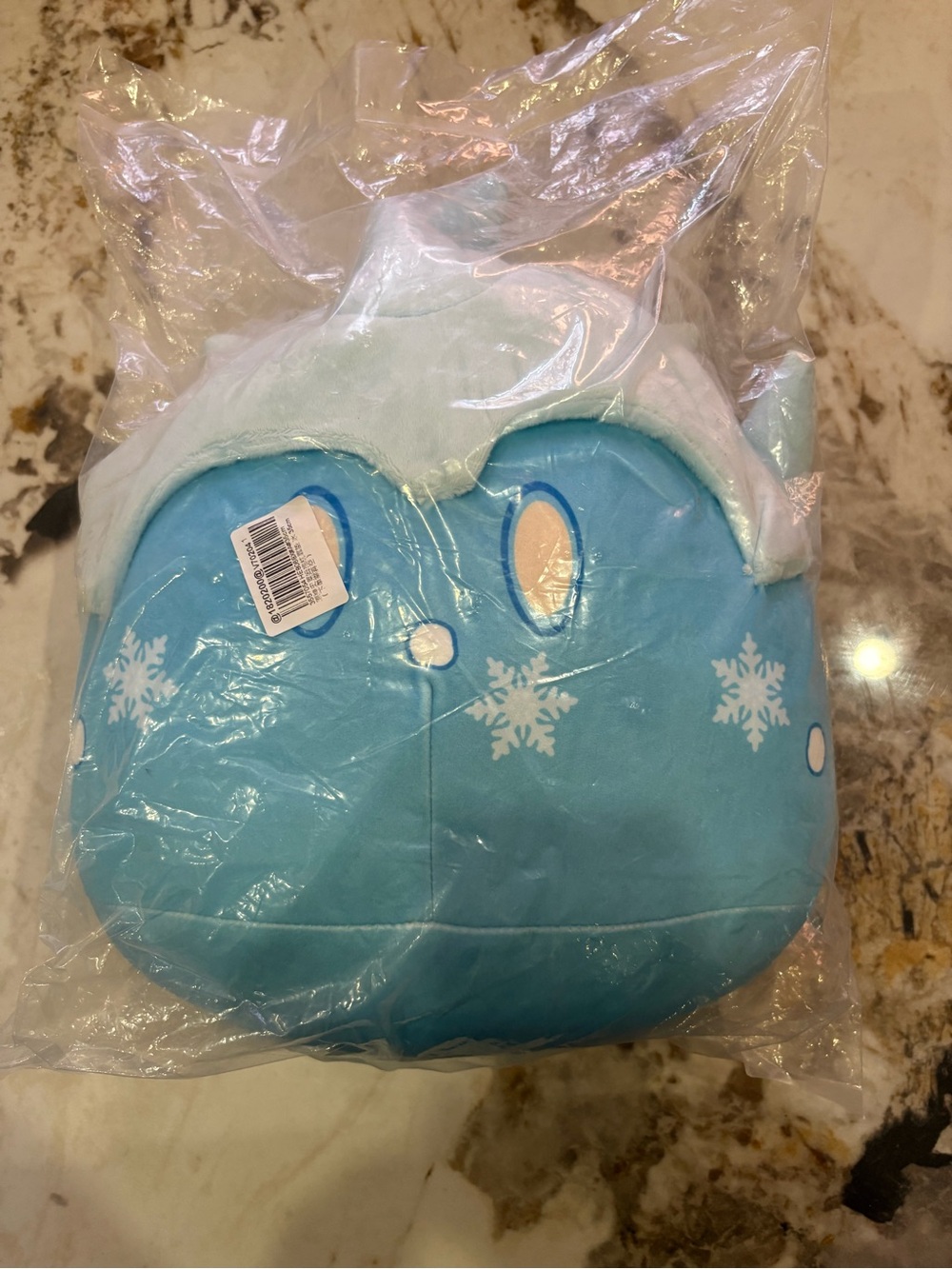Plush Snowflake Hooded Pillow - Light Blue